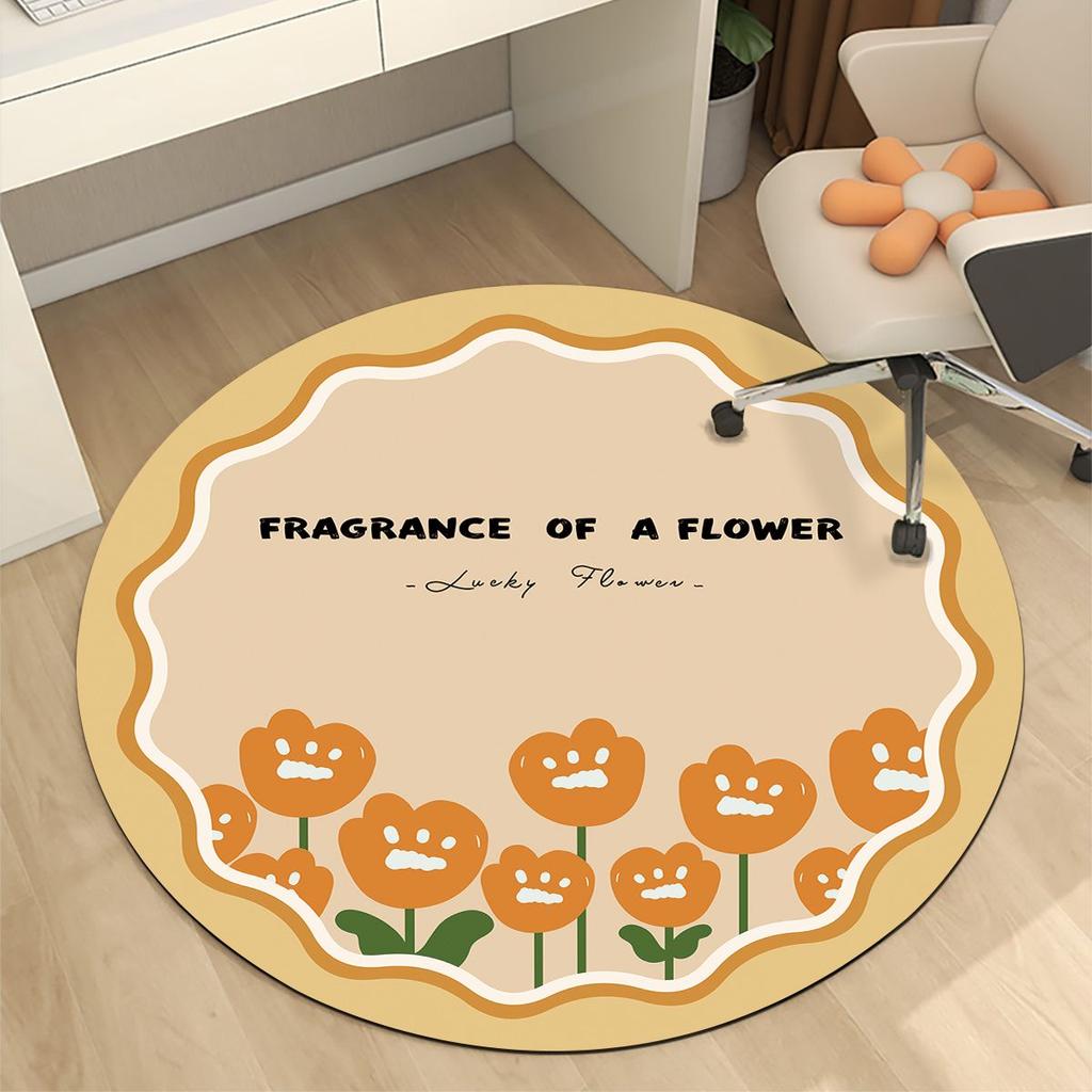 Circular Anti Slip Floor Mat Computer Chair Absorbent Floor Mat Swivel Chair Protective Mat Study and Home Chair Quick Drying Mat