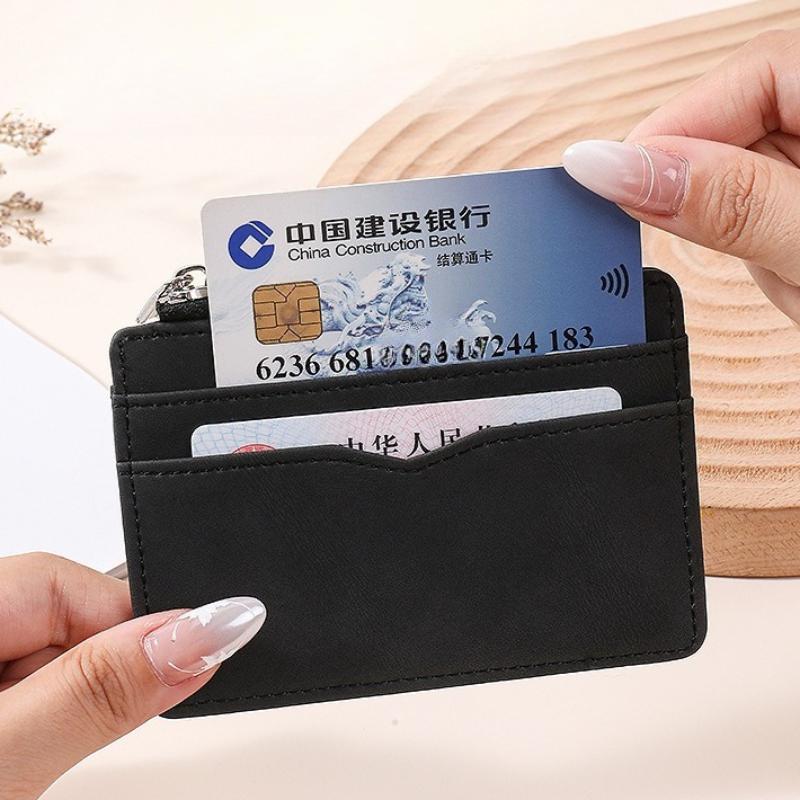Multi-slot Small Mini Travel PU Leather Credit Card Holder Wallet Ultra-thin Business Id Card Cover Case for Men Women