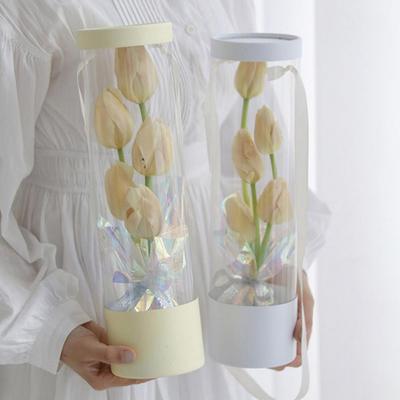 Bloemencadeaubox Zijden Handvat Transparante PVC Prachtige Bloemendisplay Box Feest Bruiloft Rozenfeest Cadeaubox Verpakking Doos Handtas