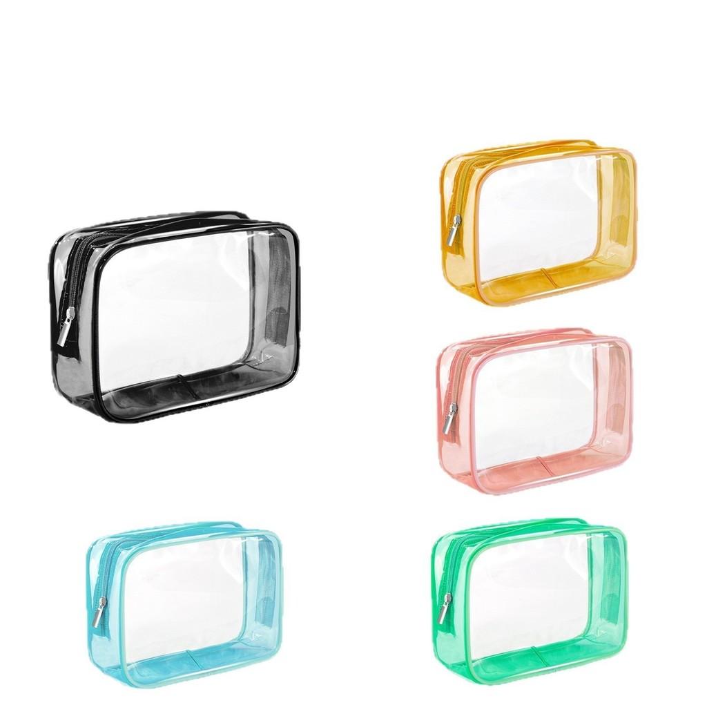 Pvc Multicolor Transparent Travel Organizer With Waterproof Design For Cosmetic And Toiletry Storage