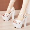 15cm Small Size 32-43 Extreme Block High Heels Sandals Summer 2025 Women's Chunky Platform Sandals for Office Model Party