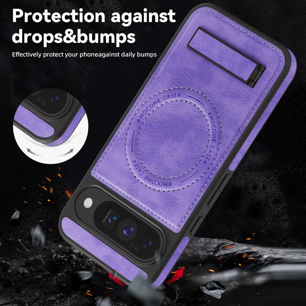 Für Google Pixel 10 Pro/Pixel 10 Hülle Kompatibel mit MagSafe Ständer Leder Handy Rückseite