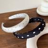 Korean Polka Dot Wide Headband for Women: High Skull Top Hair Accessory for Daily Wear and Face Washing