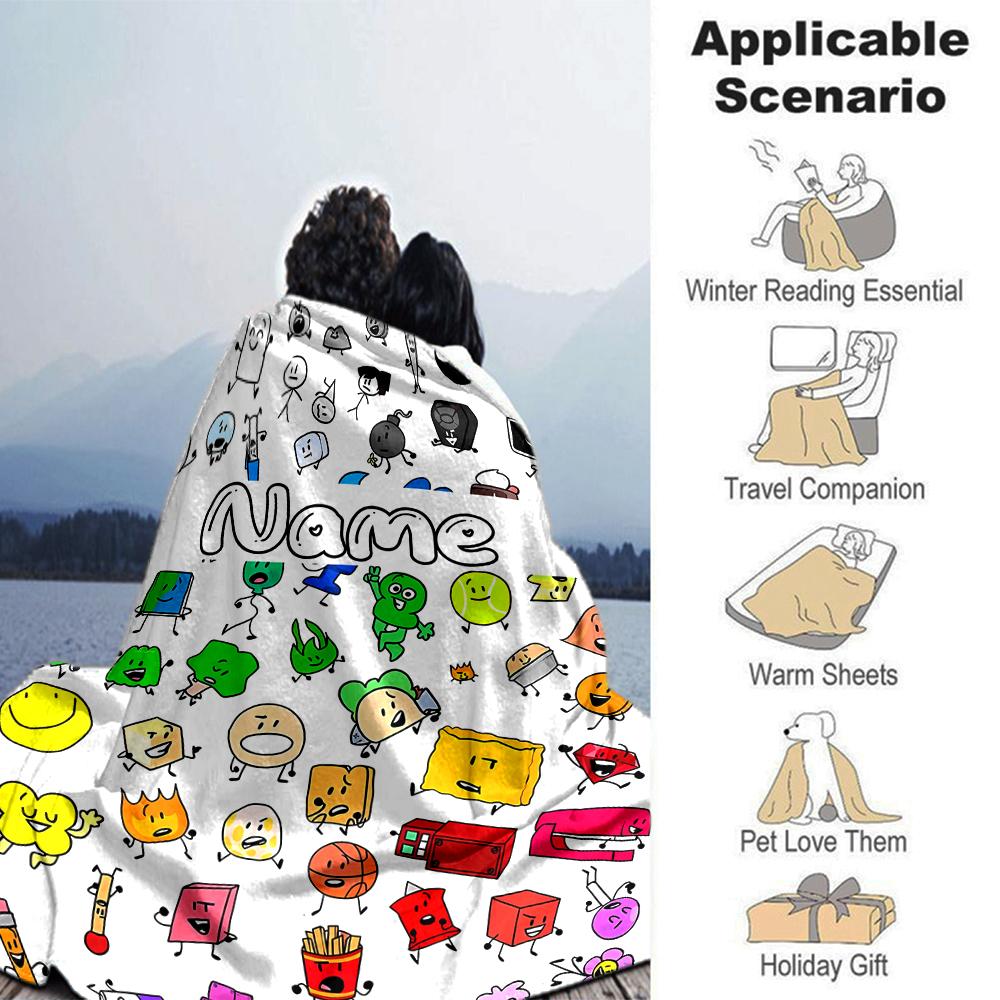 Customiz Name Personality Nanimate Insanity Blanket Soft &Warm Sofa Office Bed Travel Lunch Break Blanket, Gift Suitable All Seasons