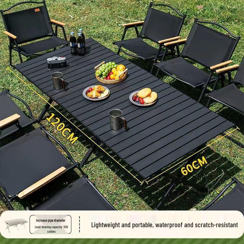 A1R Portable Roll-up Folding Picnic Table & Chair Set for Outdoor Camping.