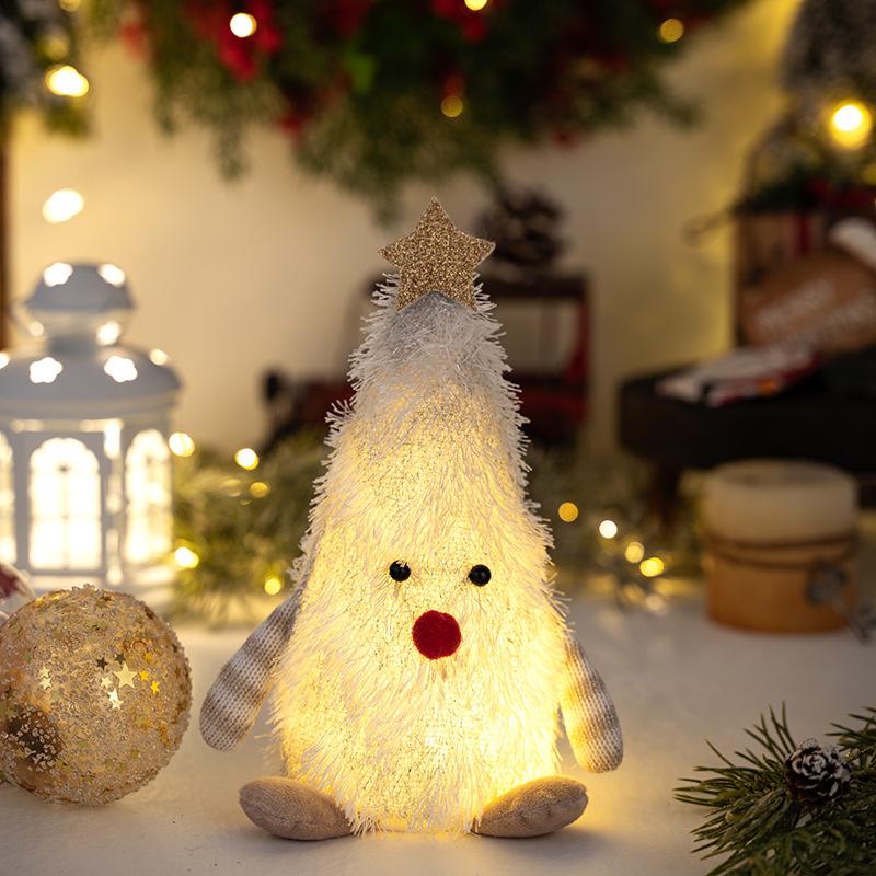 Christmas Decoration Supplies Creative Christmas Tree Shape with Lights Doll Three-dimensional Christmas Tree Tabletop Decoration