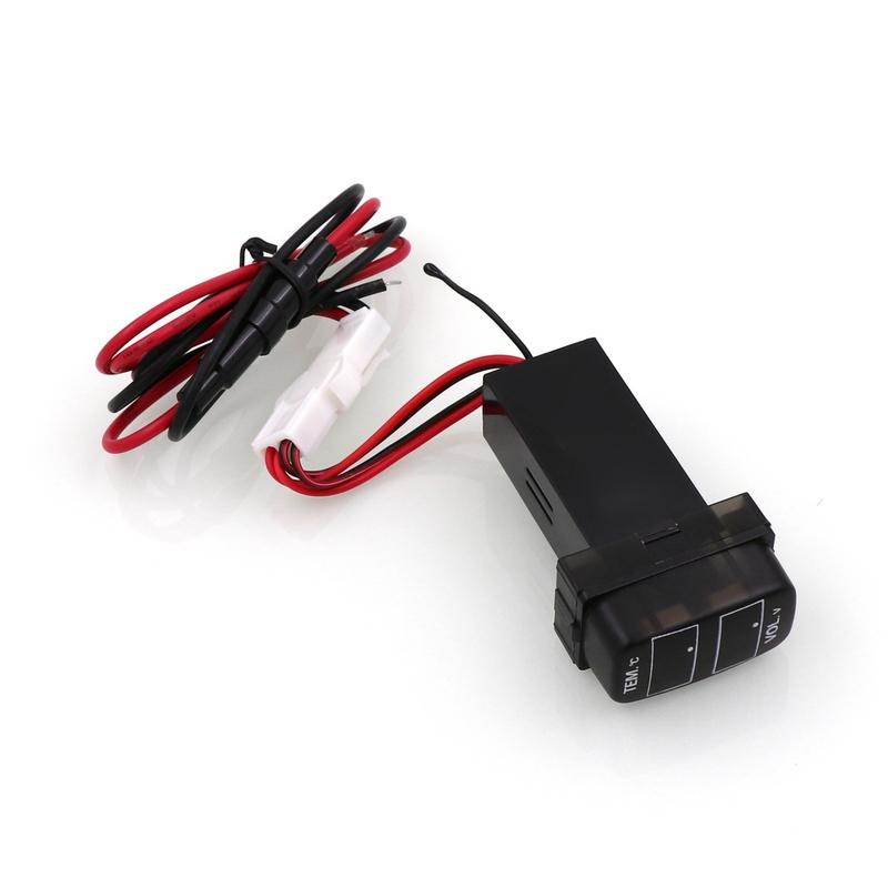 Durable-Car Digital Voltmeter Temperature Gauge 2 In 1 Voltage Temp LED Display Meter For Mitsubishi