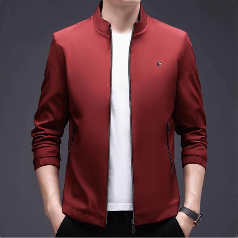 Stand Collar Jacket Men s Simple New Spring and Autumn Middle-aged Dad Business Casual Zipper Jacket Thin Top M