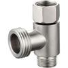 Bidet T Adapter, Biveah Stainless Steel Angle Stop Add-A-Tee Valve 3/8" for Toilet Supply Line Brushed Nickel, KTS002NA