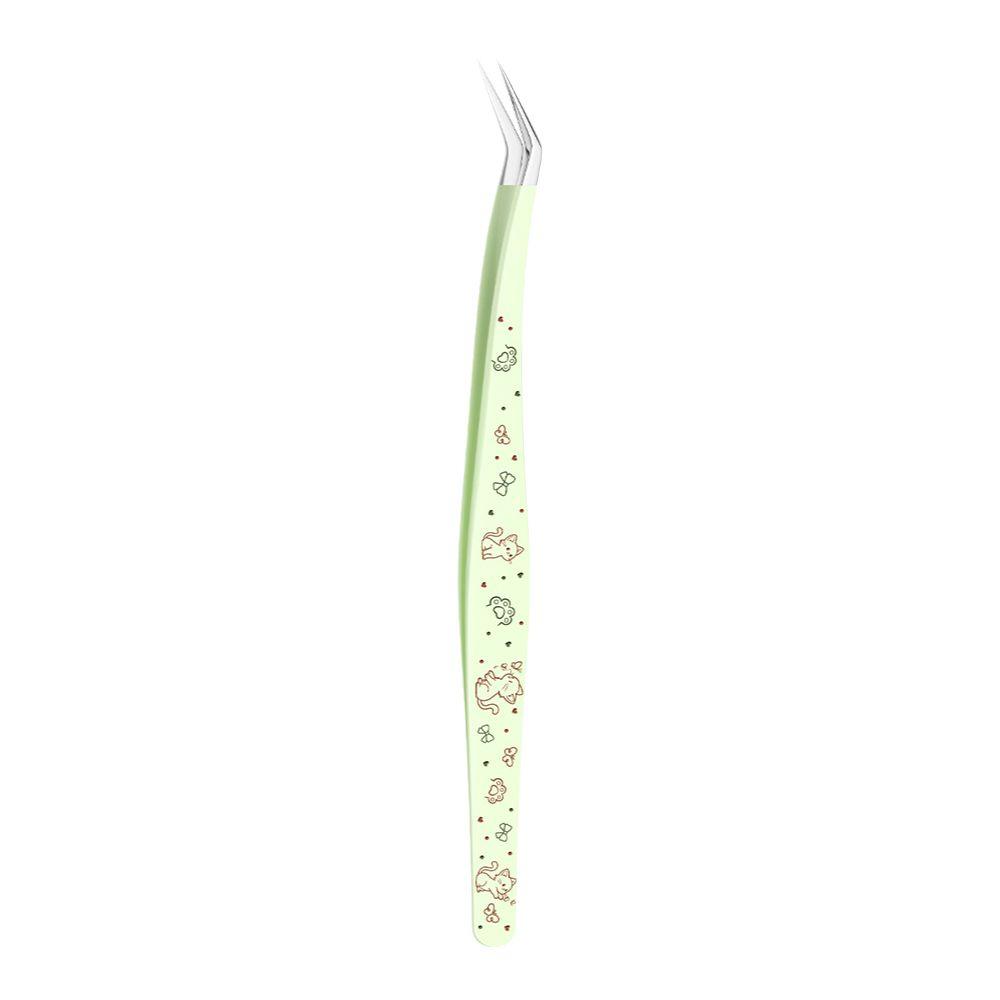 Stainless Steel Scrapbook Tweezers High Precision Anti-static Lash Extension Tweezer Cartoon Pattern False Eyelash Tweezers