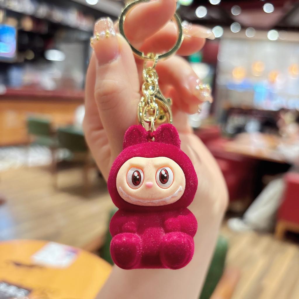 New Flocking Fabric Keychain Pendant Cute Blind Box Internet-famous Doll Student Bag Pendant