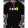 European Sizes Never Give Up" Men's Inspirational T-Shirt - Casual, BreathableCrew Neck, Short Sleeve Tops for All Seasons