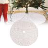 Christmas Tree Skirt Base Stand Cover Holiday Decoration Gold Color Piece Bead