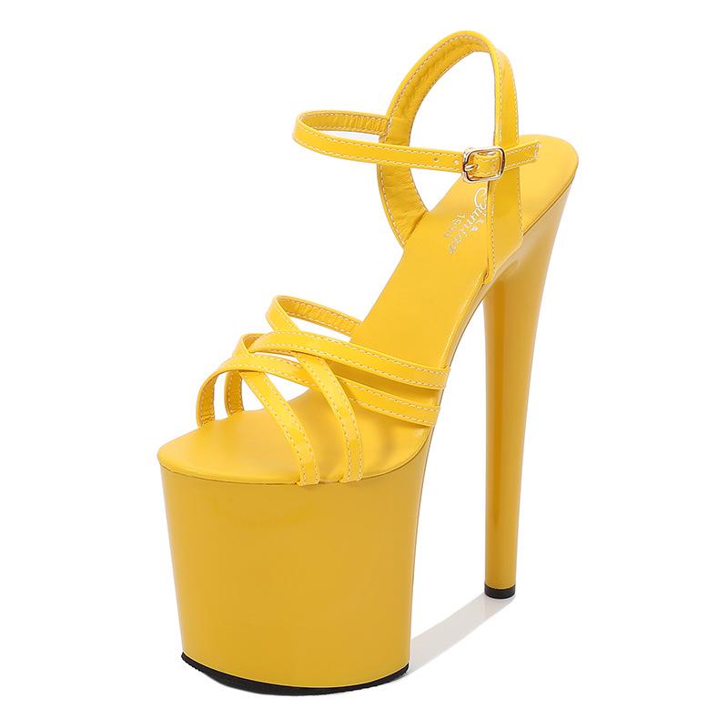 Women's 2020 New Summer One-word Sandals - 20cm Versatile Sexy Stiletto High Heels
