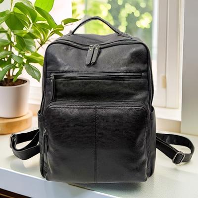 Wind Leather Sac à Dos Homme Grande Capacité Multi-Poches Sac d'Ordinateur d'Affaires Cuir de Vache Sac à Dos de Sport et de Voyage