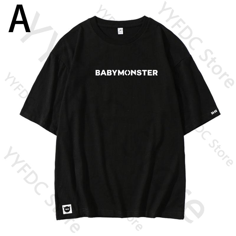 BABYMONSTER Same T Shirt Kpop Fashion Concert HELLO MONSTERS Fans Clothes Women Crop Tops Unisex Summer Cotton Short Sleeve Tshirt