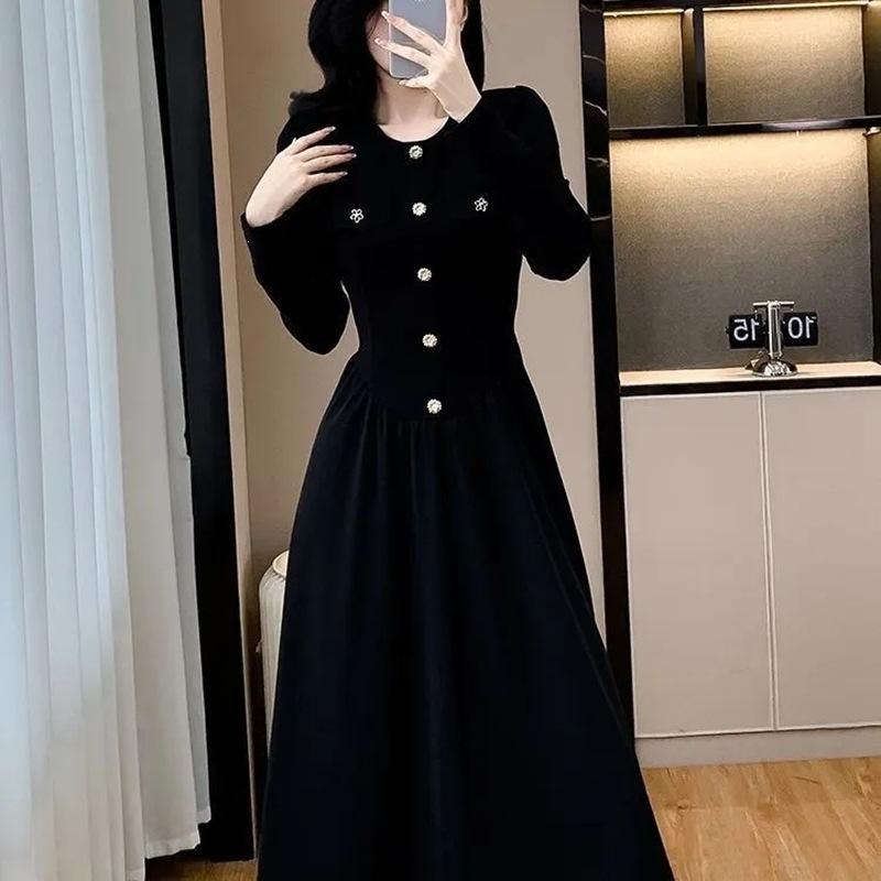 French Temperament Dress Women's Waist and Thin Spring Clothes New Design Sense Small Fragrance Elegant Age-reducing Word Skirt