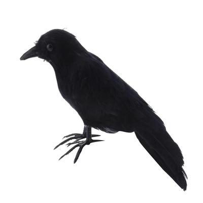 Corvo de Pena Simulada Suprimentos para Festa de Halloween Decoração Adereços para Cena de Fotografia Decoração de Corvo de Pena