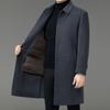 Middle-aged Men's Lapel Double-sided Wool Coat, Long Down Lining, Detachable Daddy Woolen Coat