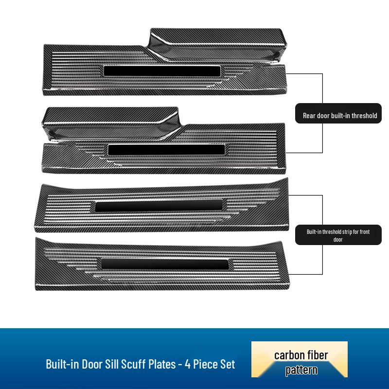 Door Sill Scuff Plates with Welcome Pedal Protection for 2023-2026 Ford Edge L