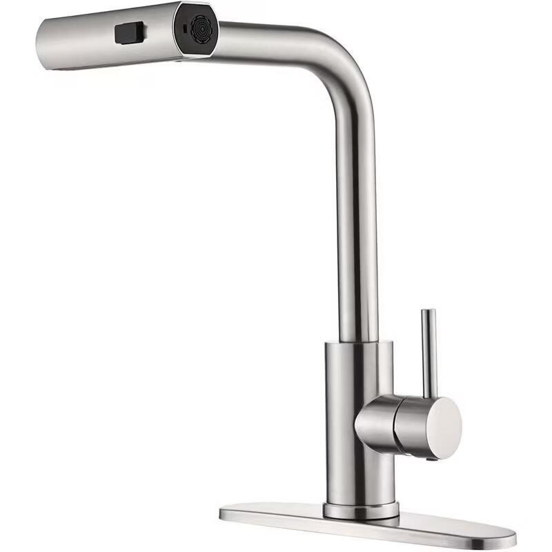 Yuzhuxun 304 Stainless Steel Wall-Mounted Pull-Out Kitchen Faucet