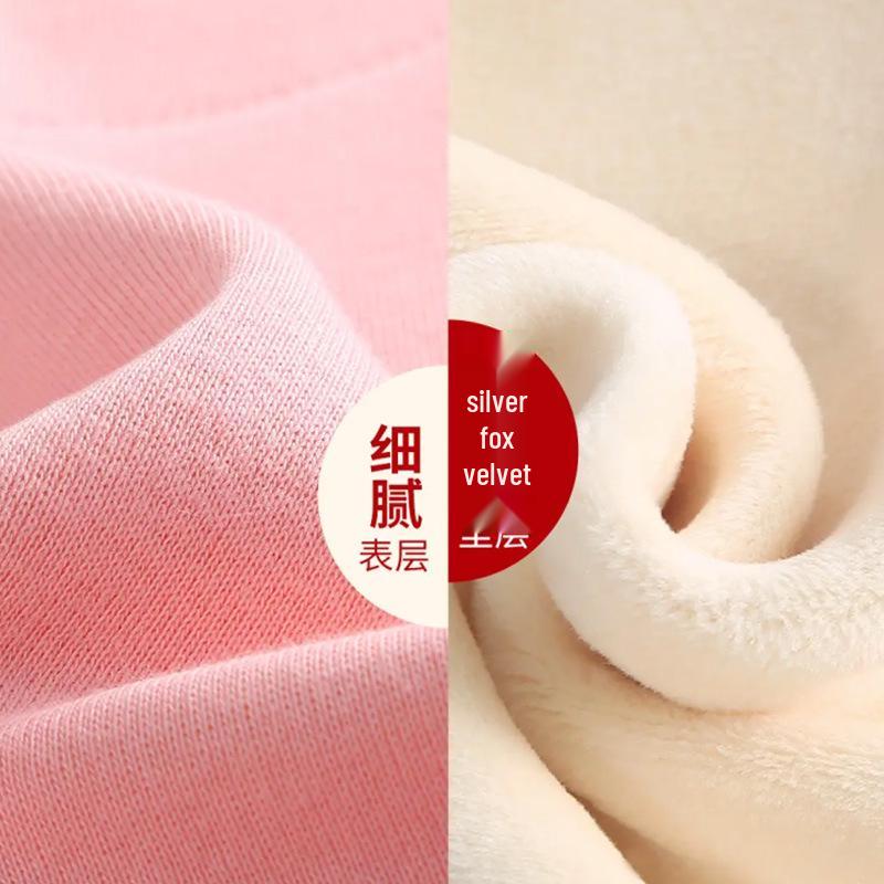 Women's Plus Velvet Thickened 450g Silver Fox Hoodie - Warm, Casual, Loose Fit, Solid Color for Autumn & Winter.