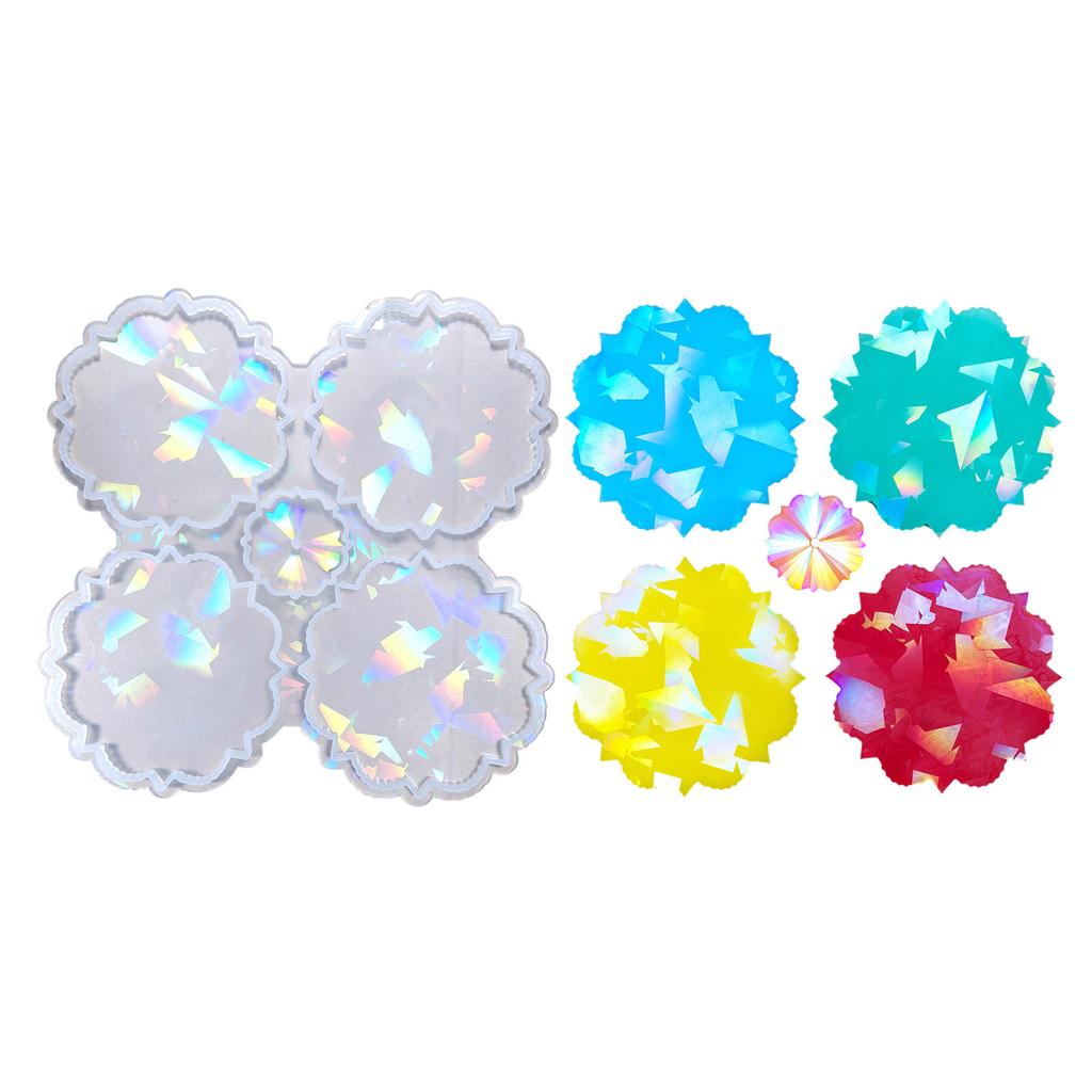 Holographic Light and Shadow Silicone Mold Flower Decorative Coaster Molds Crystal Epoxy Resin Mold DIY Jewelry Making