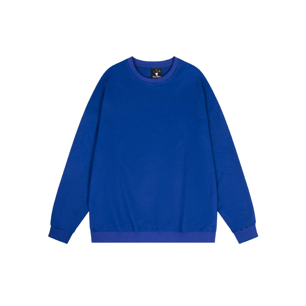 Basic Solid Color Fashionable Crew Neck Twill Sweatshirt Luxurious Relaxed-fit Versatile Unisex Long Sleeve Basic Streetwear Sweatshirt