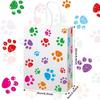 10-60PC Colorful Dog Paw Print Paper Candy Bags Gift Bags with Handles for Cat Pet Theme Birthday Party Decorations Favors Decor