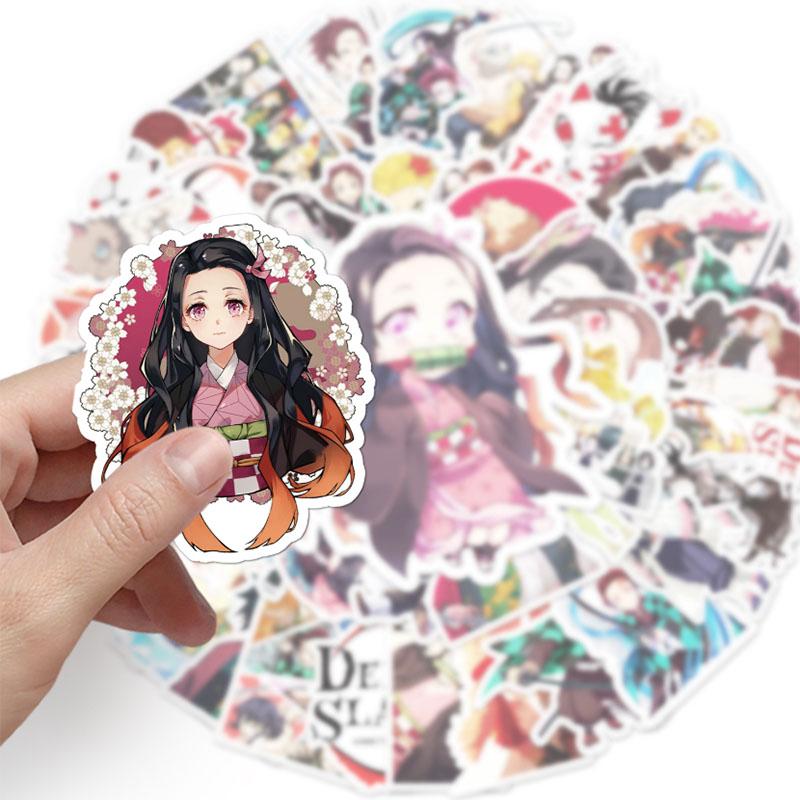 50Pcs Various Demon Slayer Graffiti Sticker Anime Waterproof Decals Stickersr For Water Cup Ipad Phone Laptop Scrapbook Kids Toy