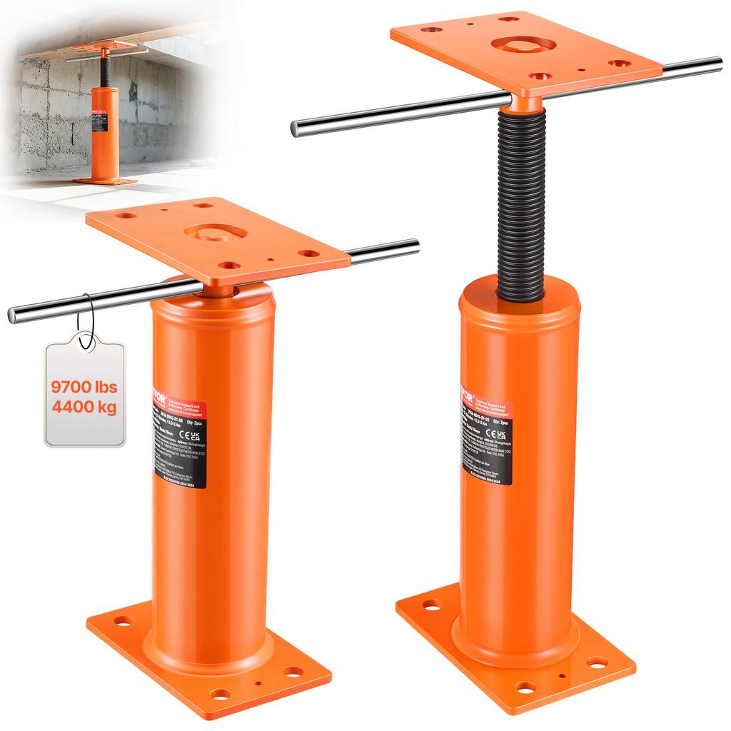 VEVOR 2PCS Adjustable Floor Jack Post House Floor Leveling Lift 30.5 Cm-40.6 Cm Height