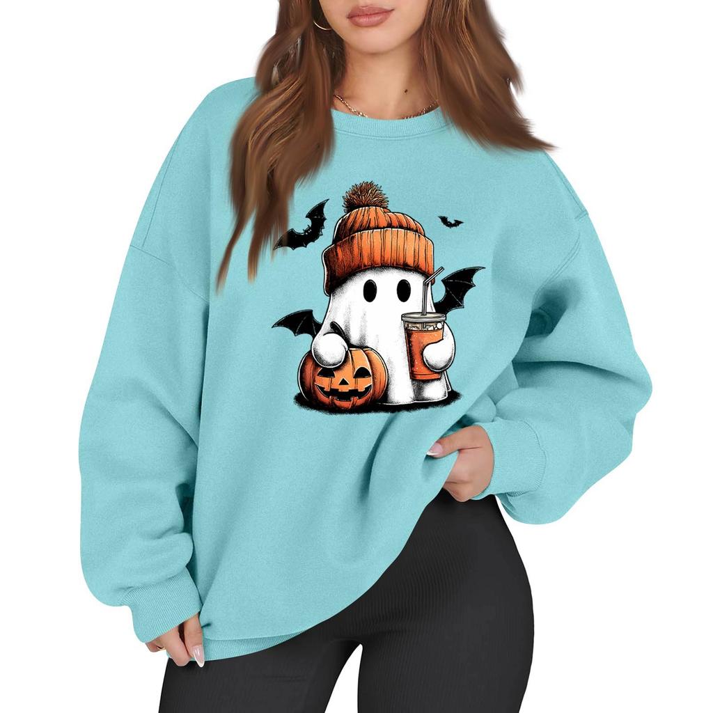 Women's Casual Fashion Long Sleeve Printed Round Neck Sweatshirt Top