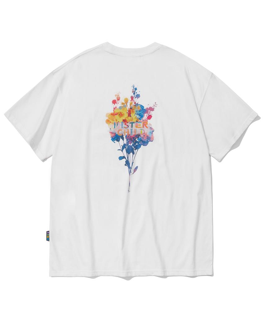 MISTER CHILD Rainbow Flower T-Shirt White