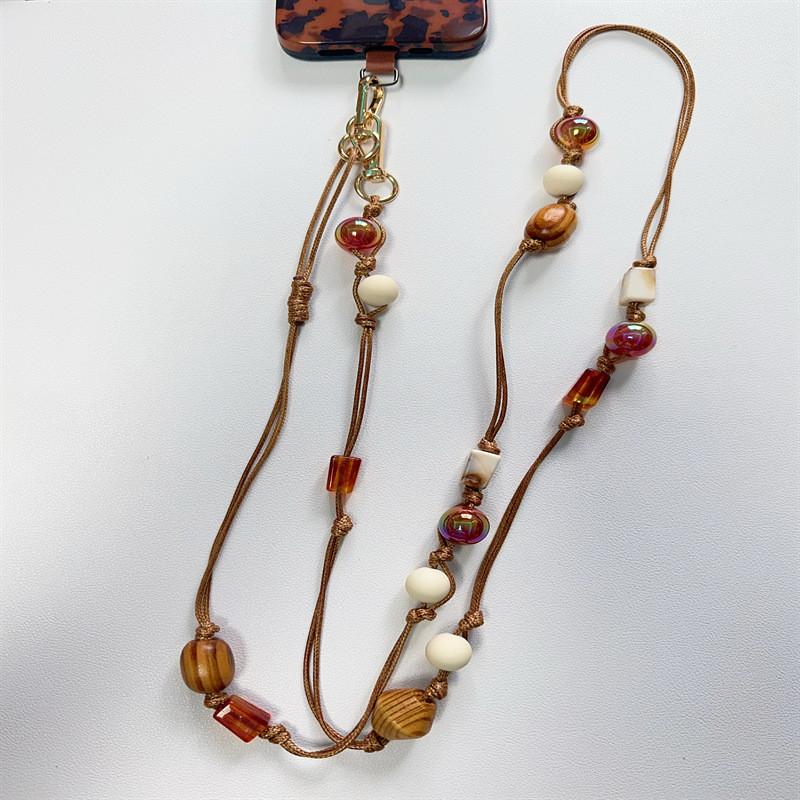 Phone Lanyard With Handcrafted Beaded Pvc Chain For Unisex Smartphone Accessories