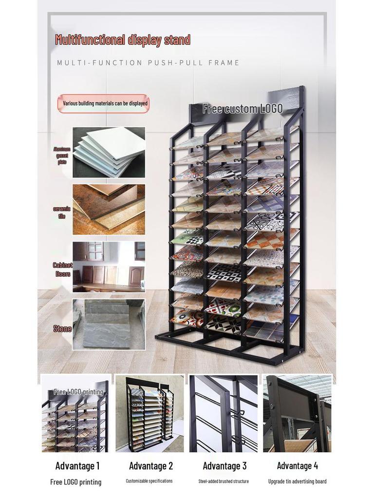 Aluminum Buckle Plate Display Rack for Tiles, Cabinet Doors, Stone Samples, Ceiling Panels, and Wood Flooring
