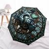 Snake Wildlife Mandala Pattern Umbrella, Portable and Foldable Design, 8 Ribs, a Casual Accessory for Halloween, Christmas, and Birthday Gifts.