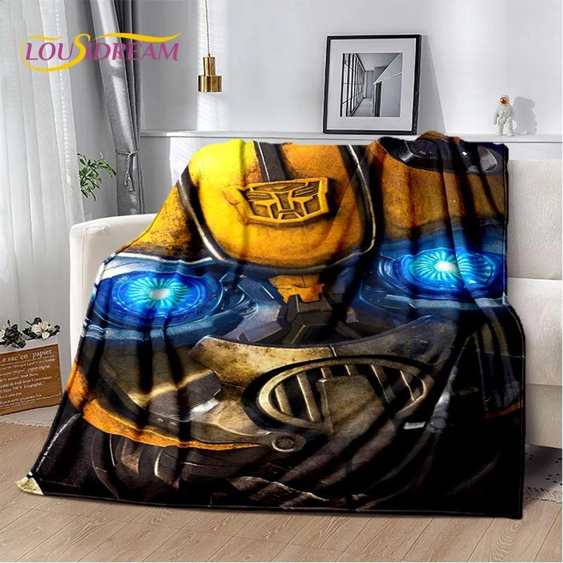 3D T-Transformers Cartoon Autobots Blanket,Soft Throw Blanket for Home Bedroom Bed Sofa Picnic Travel Office Rest Cover Blanket