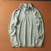 Spring and Autumn Standing Neck Half Zip Design Lightweight Outdoor Quick Dry Skin Breathable Sports Long Sleeve T-shirt