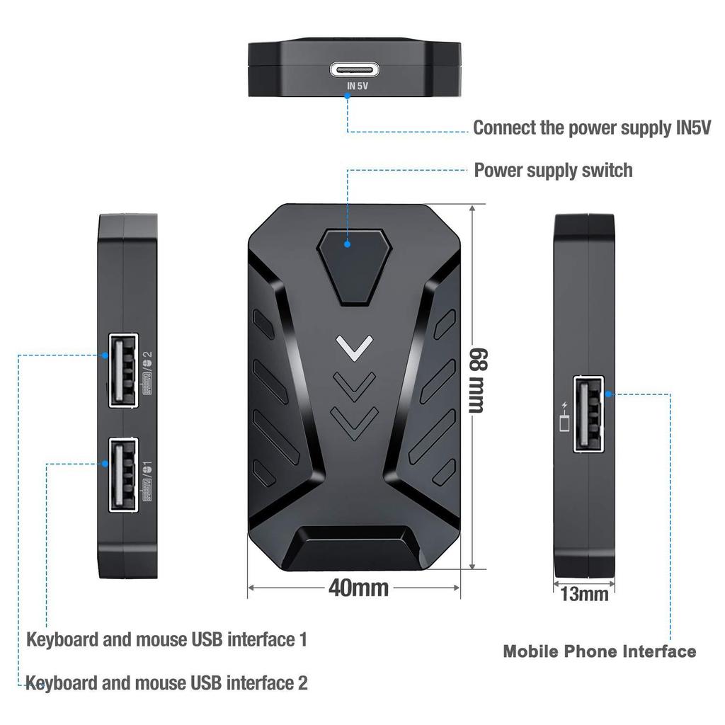 Gamwing 4-in-1 Mobile Game Keyboard & Mouse Combo Pack