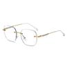 High-End Women's Blue Light Blocking Frameless Myopia Glasses with Color-Changing Starry Sky Design