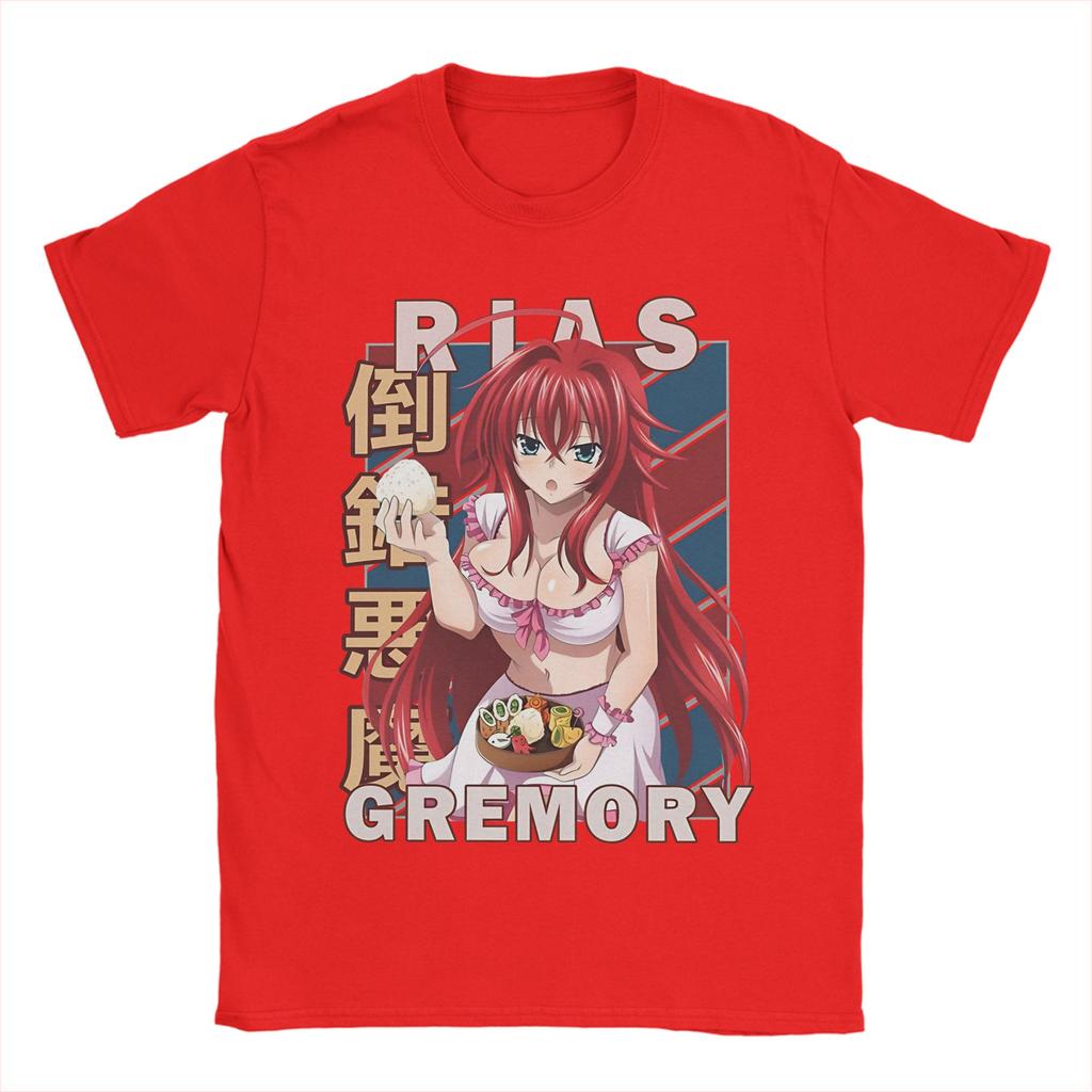 Rias Gremory Vintage High School DxD T-Shirt 100% Baumwolle Kleidung Neuheit Kurzarm Rundhals T-Shirts Geschenkidee T-Shirts