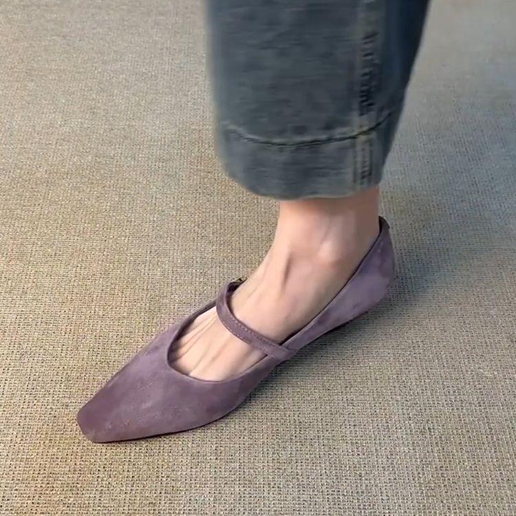 

Женские винтажные туфли Мэри Джейн из овчины с квадратным носком - низкий устойчивый каблук, нескользящие, идеально подходят для осени/зимы. 38