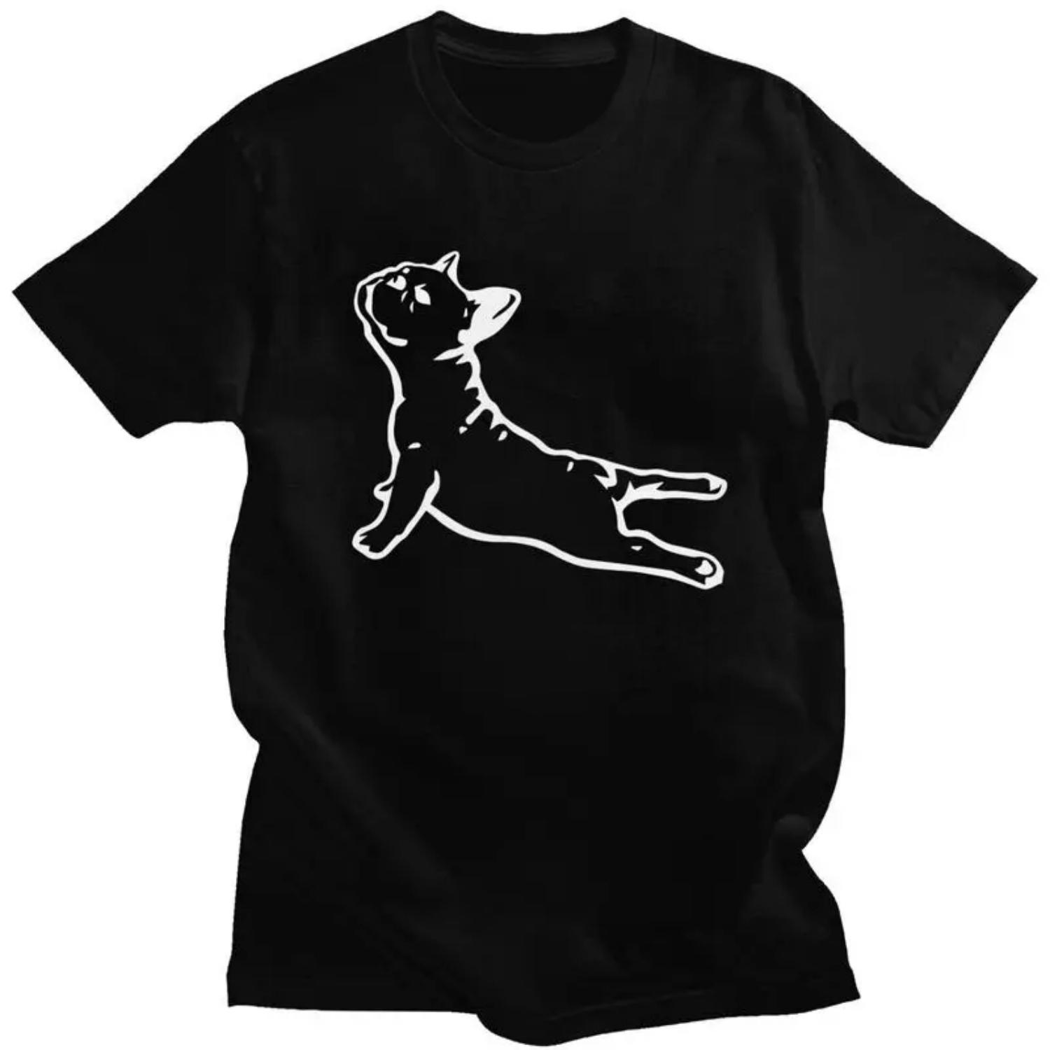 

Custom French Bulldog Yoga Tshirt for Men Short Sleeves T Shirt Cool Funny Frenchie Dog T-shirts Slim Fit 100% Cotton Tees Gift XXXXXL різнокольоровий