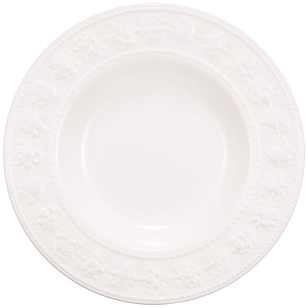[Officially Imported] Wedgwood Festivity Ivory Pair Soup Plates, 23cm, Wedding Gift, 1054020