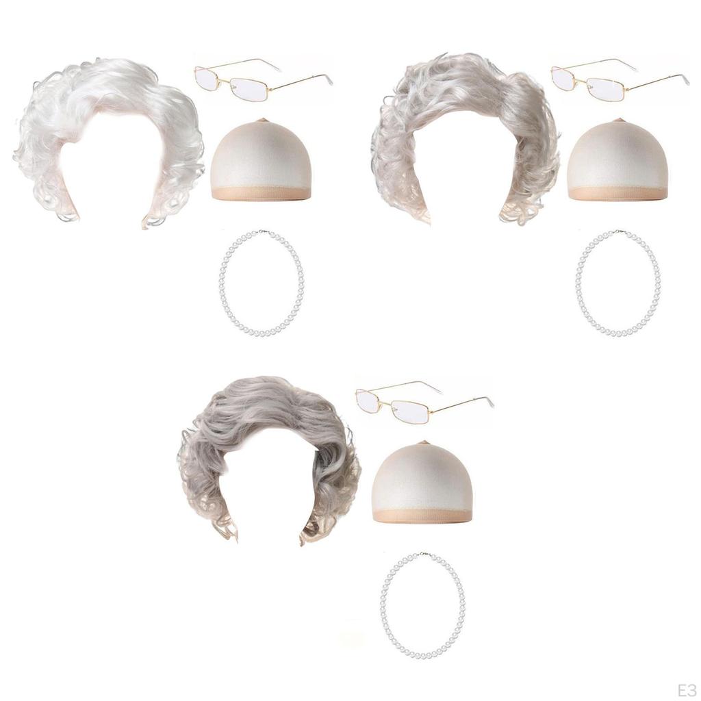 Grandma Halloween with Glasses, Fun And Comfortable Decoration, Old Grandmother Costume, for Shows,