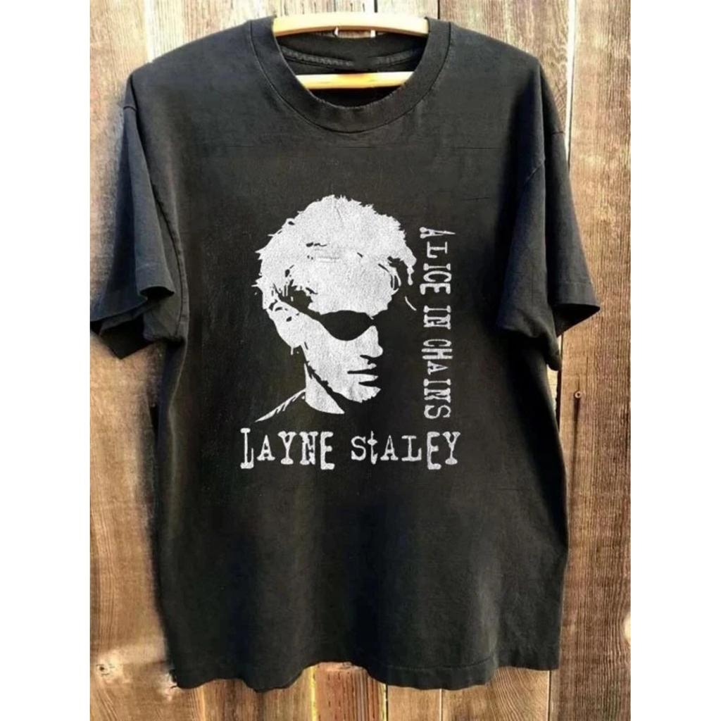 Vintage Layne Staley Alice In Chains Short Sleeved Unisex Pure Cotton T-shirt for Casual Sports and Outdoor Wear