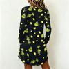 Women's Casual Dress Christmas Print Neck Long Sleeve Festive Holiday Outfit