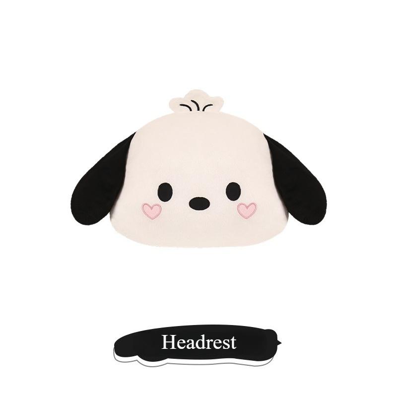 Cartoon Pochacco Grid Winter Plush Universal Car Seat Cushion Covers Skin Friendly Comfortable Puppy Design Car Accessories