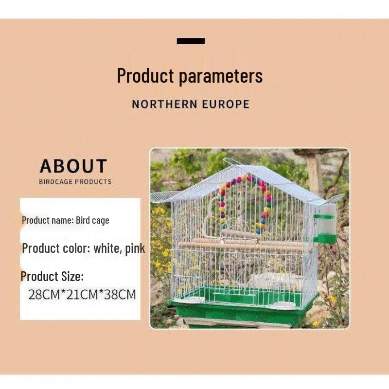 Luxury Home Villa Bird Cage for Small Parrots and Budgies - New Design with Embroidered Eye Pearl and Free Shipping.