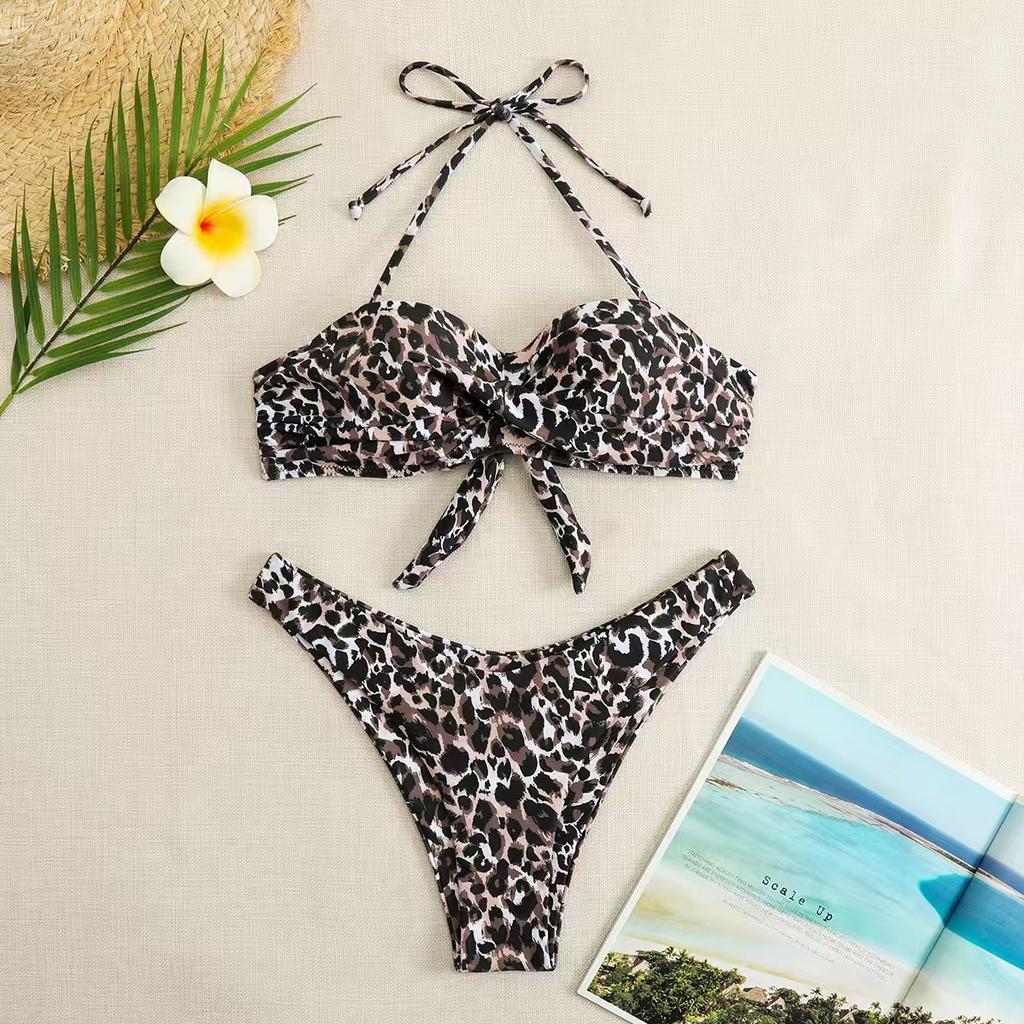 Solid Color Split Swimsuit Women's Three-point Bikini Sexy Beach Vacation Bikini Women